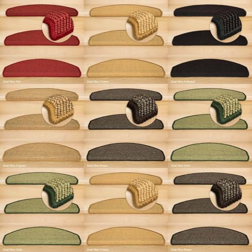 Kettelservice-Metzker® Stufenmatten Sisal New Halbrund in versch. Farben und Set Varianten Cognac 12 Stück von Kettelservice-Metzker