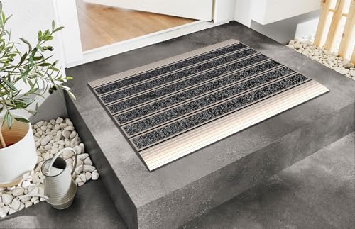 Kettelservice-Metzker Profile Fußabtreter Eingangsmatte für Innen und Aussen I TPE-VC Kunststoff I 59 x 39cm von Kettelservice-Metzker