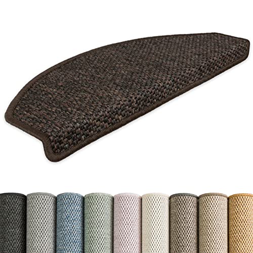 Kettelservice-Metzker Stufenmatten Göteborg kombinierbar mit Teppich Läufer Kaffeebraun Halbrund 15er Set von Kettelservice-Metzker