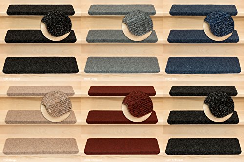 Kettelservice-Metzker Stufenmatten Ramon in verschiedenen Set Varianten | Rechteckig | 65x24x3,5cm | Grau 12 Stück von Kettelservice-Metzker