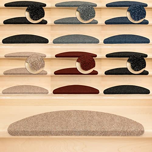 Kettelservice-Metzker Stufenmatten Ramon MW Halbrund | in verschiedenen Set Varianten | 65x21x3,5cm | Beige-Hellbraun 18 Stück von Kettelservice-Metzker
