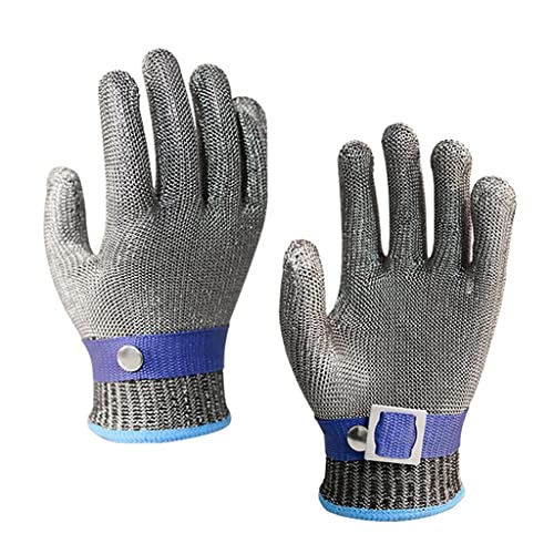 Kettenhandschuhe 2 Stücke Edelstahl-Schnitt-resistente Handschuhe, Klasse 9 Schutzsicherheitshandschuhe, allgemein for Linke und rechte Hände (Size : 2pcs/M) von WXYZ