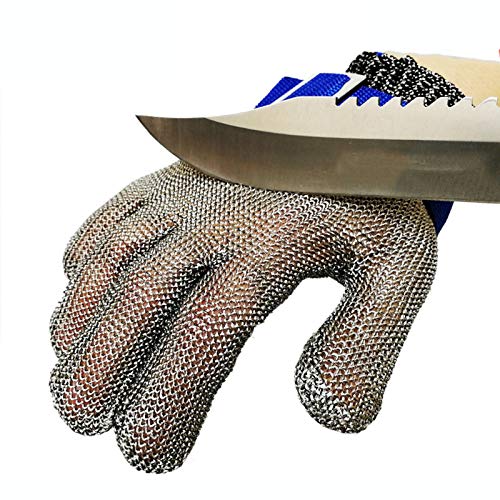 Kettenhandschuhe Einstellbare Größe Cut-resistente Handschuhe, geeignet for Küche/Garten/Schlachtung/Lebensmittelverarbeitungsanlagen (Size : 1pcs/S) von WXYZ