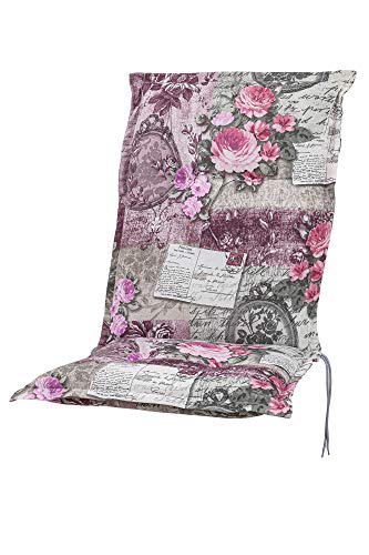 Kettler Polen KETTtex 0798 Auflage Mittellehner Florence Blumen rosa-grau Landhaus Sitzpolster 110x50x8 cm von Kettler Polen