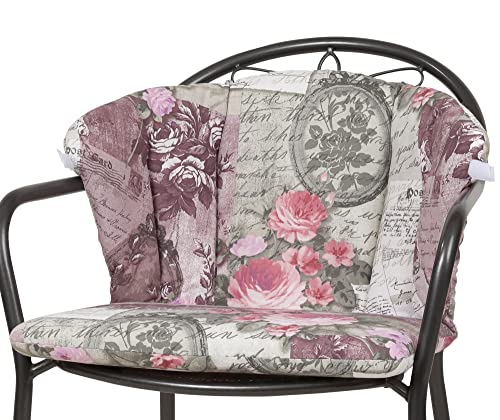 Kettler Polen KETTtex 0798 Auflage für Royal Garden MWH Sessel Elegance rosa-grau Blumen Sitzpolster (ohne Stuhl) von Kettler Polen