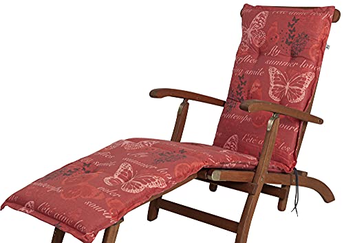 Kettler Polen KETTtex 2386 Auflage Deckchair Bali rot Schmetterlinge 190x49x6 cm (ohne Stuhl) von Kettler Polen