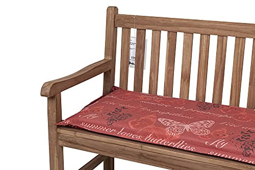 Kettler Polen KETTtex 2386 Auflage Gartenbank Bali 150x50x6 cm rot Schmetterlinge (ohne Bank) von Kettler Polen