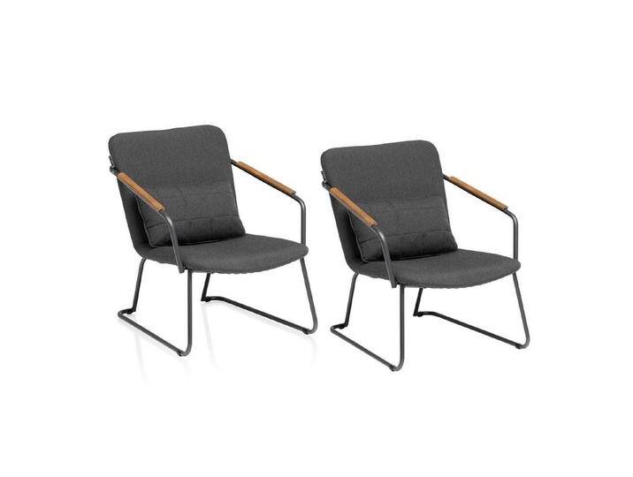 KETTLER Sessel Kettler 2er Set GENTLE Lounge Sessel 0107608-7770 Anthrazit von Kettler