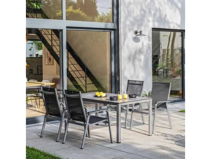 Kettler Basic+Premium Gartenmöbel-Set M (4 Plätze) Tisch 160x95cm Schwarz Dunkelgrau Hellgrau von Kettler