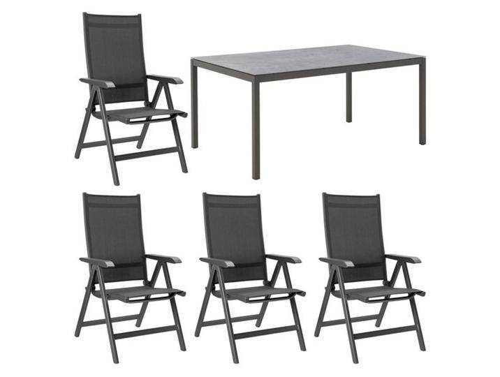 Kettler Basic Plus Gartenmöbel-Set M (4 Plätze) Tisch 160x100cm Dunkelgrau von Kettler