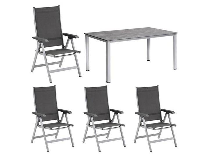 Kettler Basic PlusGartenmöbel-Set M (4 Plätze) Tisch 160x90cm Dunkelgrau Hellgrau von Kettler