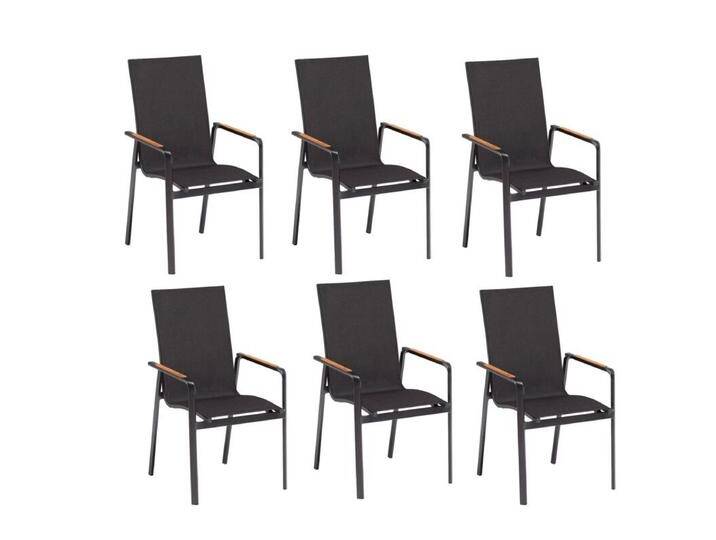 Kettler Diamond Stapelsessel hohe Rückenlehne 4er-/6er-Set - 6er-Set , Gestell Aluminium anthrazit Sitz Textilgewebe charcoal Kettler Diamond Stapelsessel hohe Rückenlehne 4er-/6er-Set - 6er-Set , Gestell Aluminium anthrazit Sitz Textilgewebe charcoal von Kettler