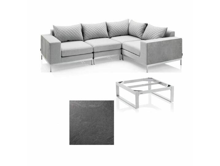 Kettler Ego Modular Eckloungeset mit Loungetisch quadratisch Ego - HPL Jura anthrazit von Kettler