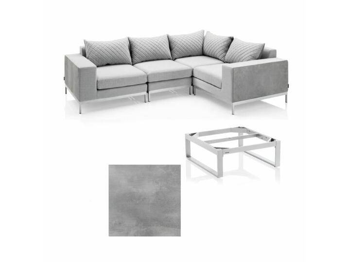 Kettler Ego Modular Eckloungeset mit Loungetisch quadratisch Ego - HPL silber-grau von Kettler