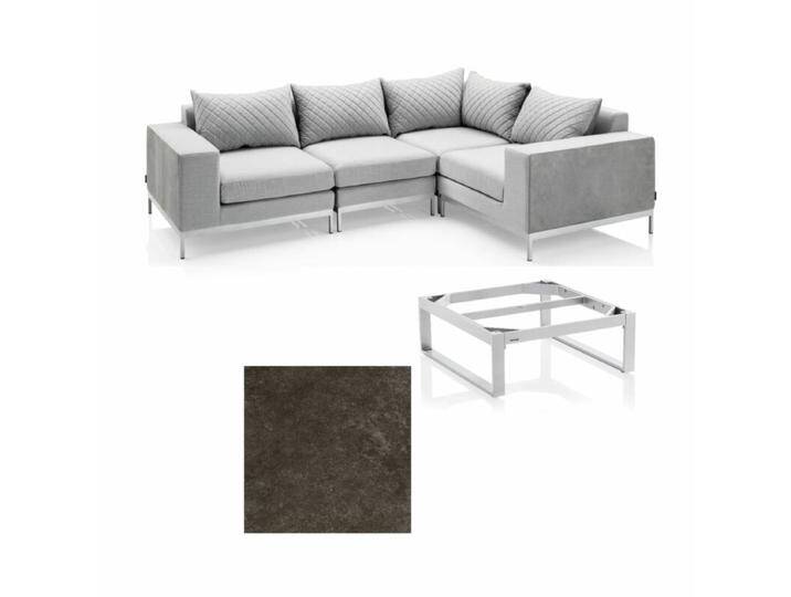 Kettler Ego Modular Eckloungeset mit Loungetisch quadratisch Ego - Keramik anthrazit von Kettler