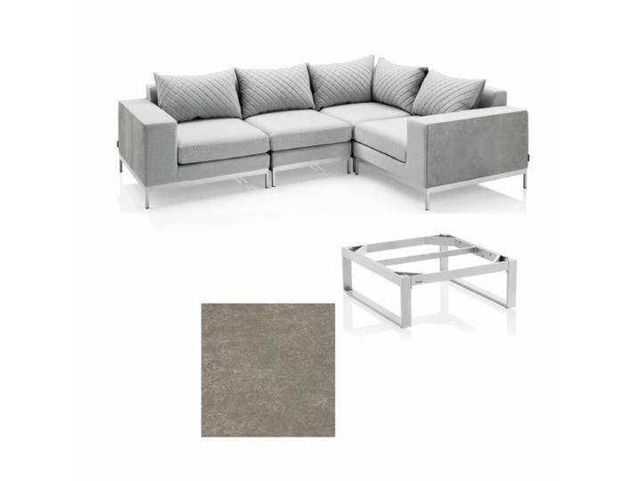 Kettler Ego Modular Eckloungeset mit Loungetisch quadratisch Ego - Keramik grau-taupe von Kettler