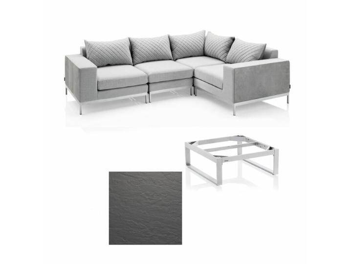 Kettler Ego Modular Eckloungeset mit Loungetisch quadratisch Ego - Kettalux-Plus anthrazit (Schieferoptik) von Kettler