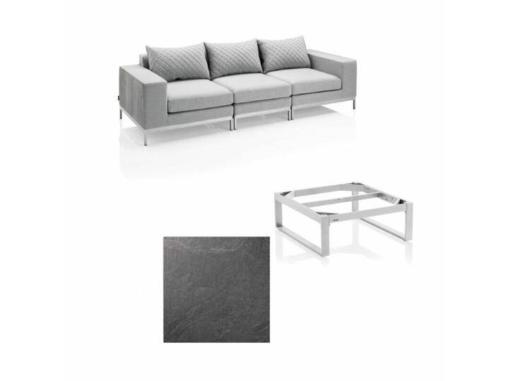 Kettler Ego Modular Loungeset mit Loungetisch Ego - HPL Jura anthrazit von Kettler