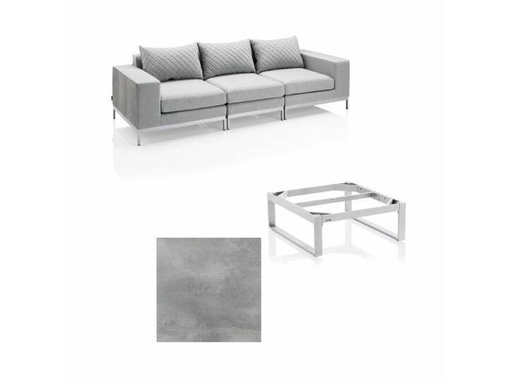 Kettler Ego Modular Loungeset mit Loungetisch Ego - HPL silber-grau von Kettler