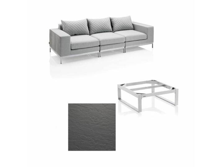 Kettler Ego Modular Loungeset mit Loungetisch Ego - Kettalux-Plus anthrazit (Schieferoptik) von Kettler