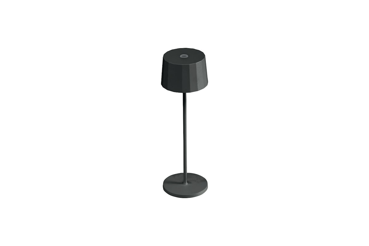 Kettler LED Tischleuchte RIBBED Ø 11 cm, Höhe 35 cm, Aluminium matt Schwarz / Polycarbonat von Kettler