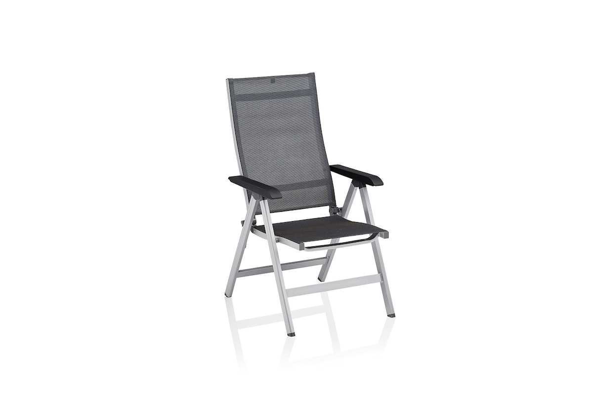 Kettler Multipositionssessel BASIC+ PREMIUM, Aluminium Silber / Outdoorgewebe Lakritz von Kettler