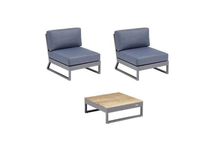 Kettler Ocean Skid Platform Loungeset 3-teilig - Gestell Alu anthrazit matt Polster Brisa von Kettler