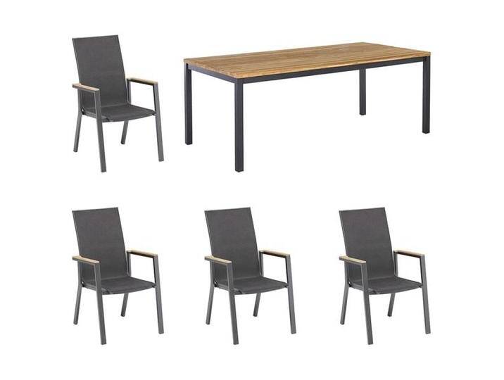 Kettler Rasmus Gartenmöbel-Set M (4 Plätze) 180x90cm Natur Dunkelgrau von Kettler