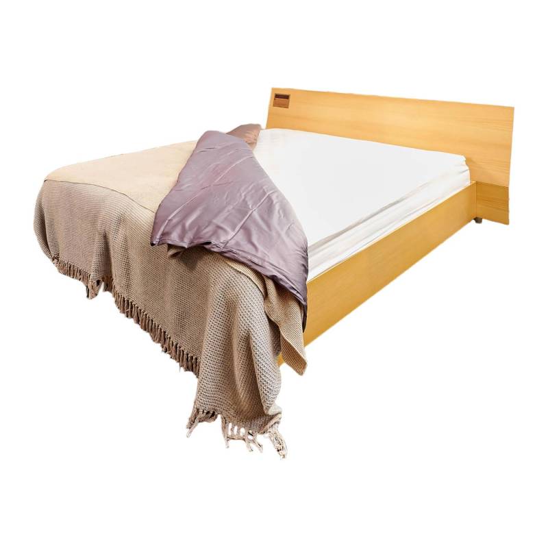 Bett B3 Eiche Furniert Hell Füße Verchromt Inklusive 2 Matratzen Und Lattenroste von Kettnaker