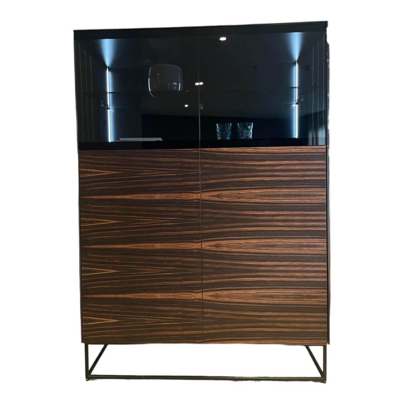 Highboard Soma 1545 Lack Matt Schwarz Front Matt Makassar Türenschränke und Abde... von Kettnaker