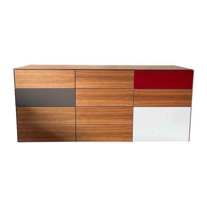 Sideboard Soma Nussbaum Front Lack Taupe Matt Grau Rot Weiß Mit Schubladen Und T... von Kettnaker
