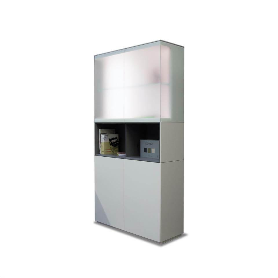 Vitrinenschrank Soma Lack Matt Weiß Und Vulkangrau Grau Matt Weißglas Satiniert ... Vitrinenschrank Soma Lack Matt Weiß Und Vulkangrau Grau Matt Weißglas Satiniert ... von Kettnaker