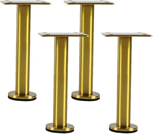 KeuLen Verstellbare Möbelstützfüße, verstellbare Metallfüße for Tischschränke, Ersatzbeine aus Edelstahl for Couchtische, Sofabeine, golden(16cm) von KeuLen