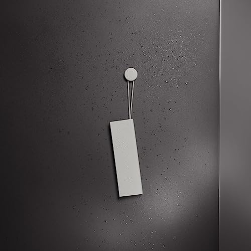 KEUCO Duschabzieher aus Silikon, mit Wandhalterung, Glaswischer zum Kleben, 26,4x8,2x1,7 cm, schlierenfrei, Abzieher für die Dusche, Farbe: weiß von Keuco