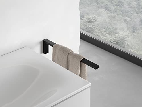 KEUCO Handtuchhalter aus Metall, schwarz-matt, einarmig, starr, 45cm tief, für Badezimmer und Gäste-Toilette, Wandmontage, Edition 11 von Keuco