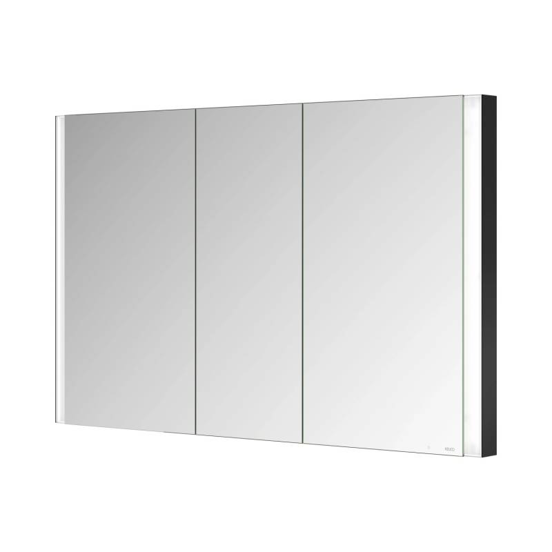 KEUCO Unterputz-LED-Spiegelschrank Royal Diez 120cm 3 Türen Seiten Schwarz von Keuco