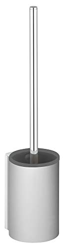 KEUCO Plan WC-Bürstengarnitur mit schwarzem Kunststoff-Einsatz und Toilettenbürste, Aluminium, Made in Germany, inkl. Schrauben und Dübel, Bürstenhalter mit Klobürste von Keuco