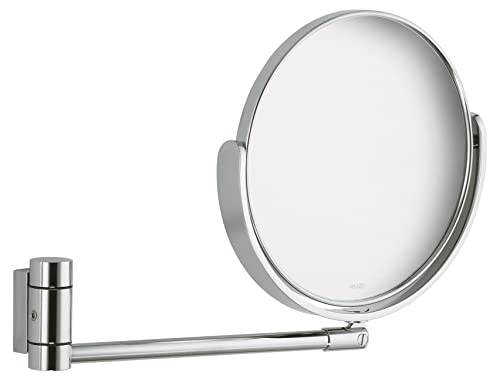 Keuco Wand-Kosmetikspiegel mit Schwenkarm und Drehgelenk, Ø 20,5cm, rund, Chrom, Wandmontage, edles Design, Plan von Keuco