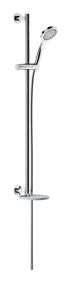 Keuco Brausegarnitur IXMO, Höhe 85.5 cm, 1 Strahlart(en), Brause-Set mit Ablage rund - Verchromt / Weiß von Keuco