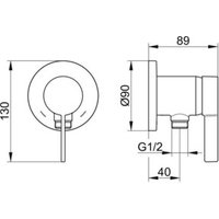 Keuco Einhebelmischer SOLO IXMO DN 15, mit Schlauchanschluss UP Rosette rund verchromt von Keuco