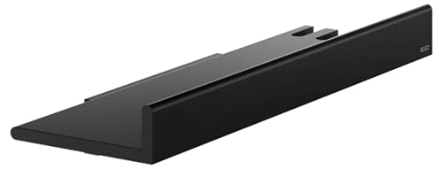 Keuco Reva Duschablage 35 cm, mit Haken und Duschabzieher, Aluminium schwarz matt, Made in Germany, abnehmbar, inkl. Schrauben und Dübel, Duschkorb zum Bohren von Keuco