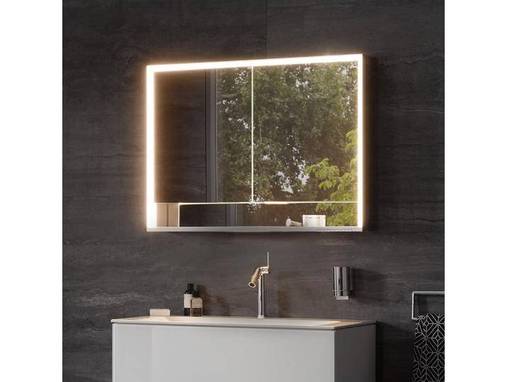 Keuco Royal Lumos Aufputz-Spiegelschrank 80 x 73,5 cm mit Spiegelheizung, LED-Beleuchtung, 2 Türen 1881398 von Keuco