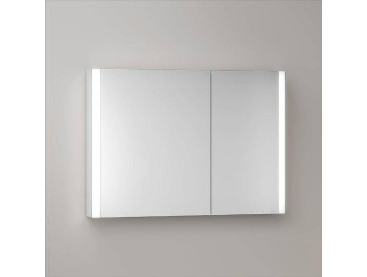 Keuco Royal Metis LED Aufputz-Spiegelschrank 100 x 71 cm, 2 Türen mit Spiegelheizung, asymmetrisch 2343777 von Keuco