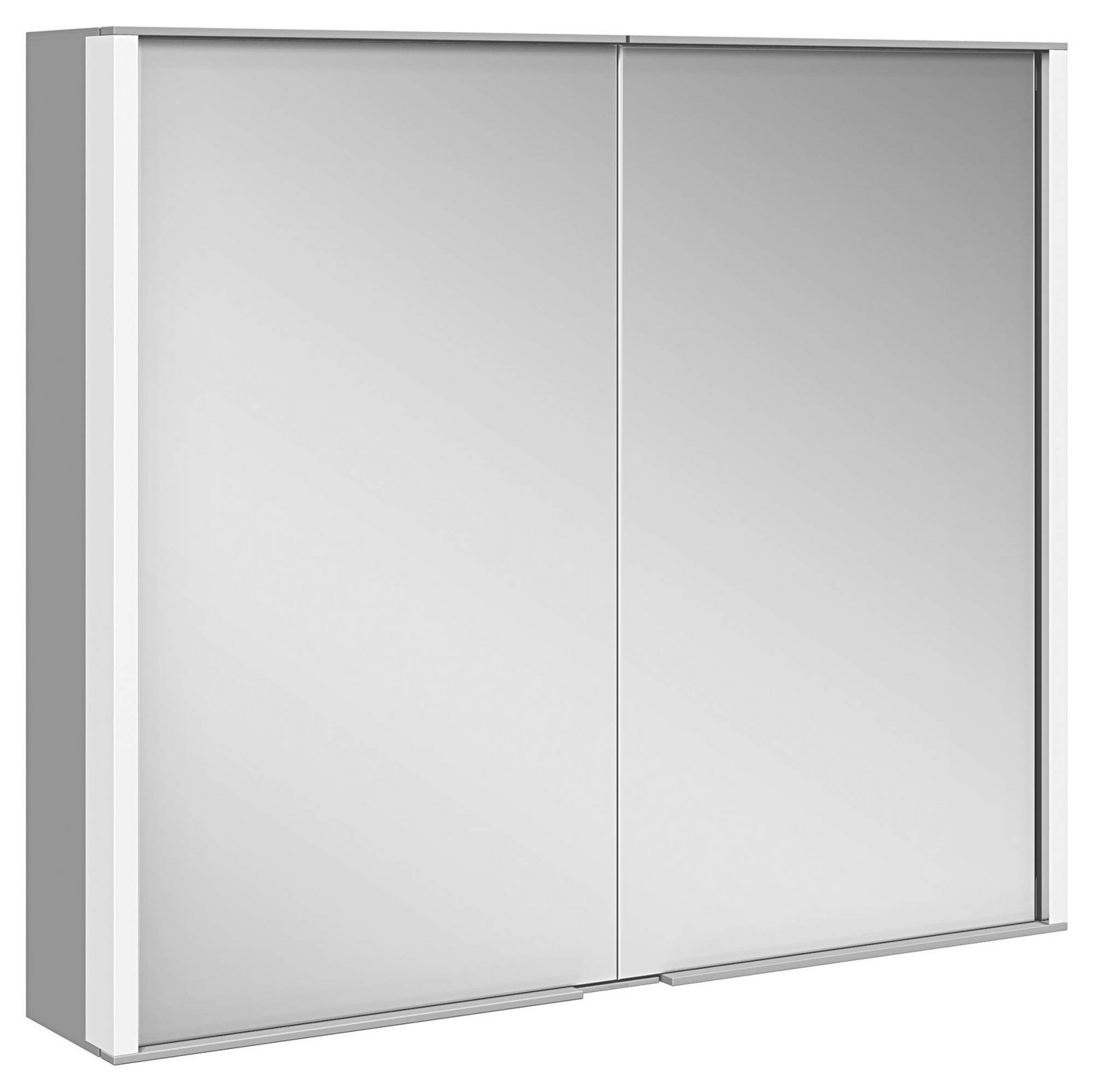 Keuco Spiegelschrank Royal Match (Badezimmerspiegelschrank mit Beleuchtung LED) mit Steckdose, dimmbar, Aluminium-Korpus, 2-türig, 80 cm von Keuco