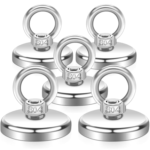 Magnete Stark Groß Magnetfischen 70kg,42MM Super Starker Magnet Angelmagnet mit Loch,5 Stück Magnete Stark Magnet Fischen Neodym Magnet Magnet Extra Stark für Haus Werkstatt Teichbergung Wasser von Keukenket