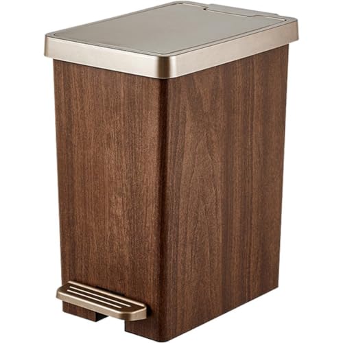 Holzmaserung Mülleimer Haushalt Doppelte Öffnung Design Deckel Mülleimer Küche Müllkorb Toilette Aufbewahrungsbox Für Schlafzimmer Büro Küche Badezimmer von Keuyeo