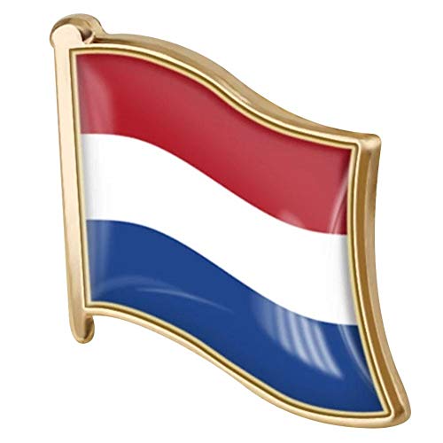Keuyeo 1 Stück Niederländische Flagge Brosche Metall Pin Abzeichen Brosche Niederlande Flaggen Anstecknadel Abzeichen Hollanders Flagge Nationales Emblem von Keuyeo