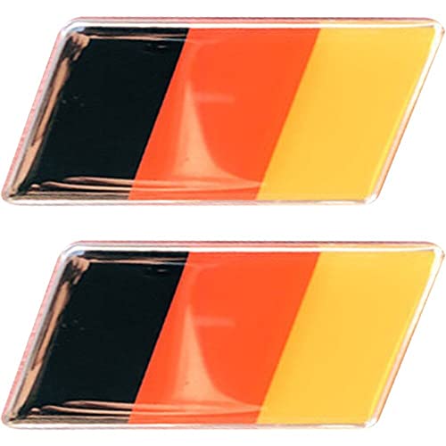 Keuyeo Mode Auto Kühlergrill Stoßstange Emblem 2 Teile/Satz Aluminium Deutschland Flagge Grille Emblem Auto Aufkleber Universal Auto-Styling Dekor von Keuyeo