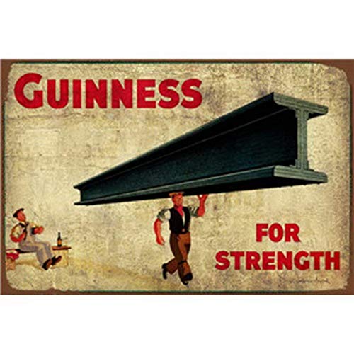 Keviewly Guinness for Strength Blechschild Vintage Wandposter Retro Eisenmalerei Metallschild Blatt für Bar Cafe Garage Zuhause Geschenk Geburtstag Hochzeit von Keviewly