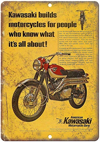 Keviewly Kawasaki Motorcycle Corp Blechschild The Art Iron Painting Plaque Metal Wall Decoration Poster Decor Gifts for Office Home Man Cave Cafe Shop Bar von Keviewly